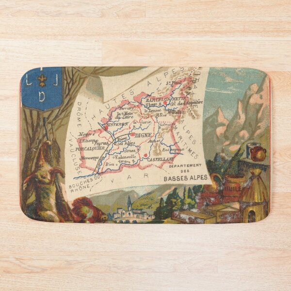 Item preview, Vintage Map of the French Alps (1890) designed and sold by BravuraMedia.
