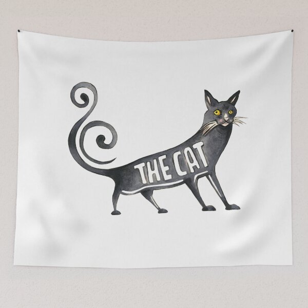 Item preview, Handmade Watercolour Black Cat  designed and sold by carlottamascolo.