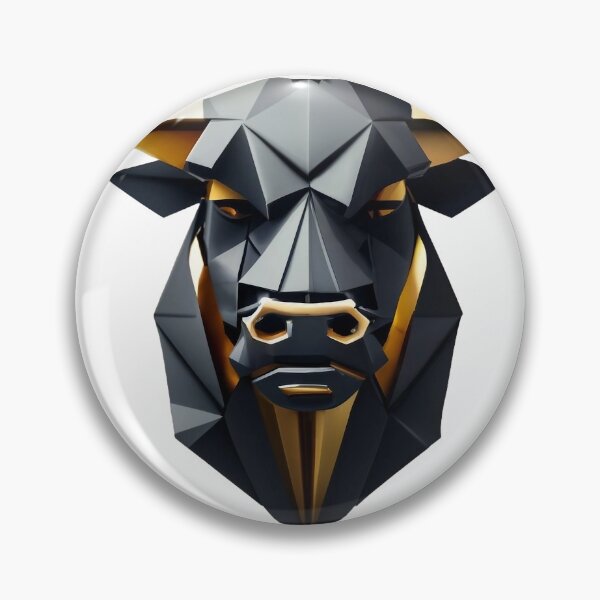 Item preview, Shining metallic bull's head in origami style designed and sold by Aktio  Design.