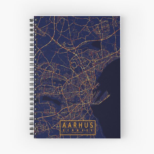 Item preview, Aarhus, Denmark Map - City At Night designed and sold by deMAP.