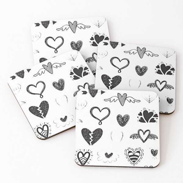 Item preview, Black Hearts on a White Background designed and sold by Fashion black wings .