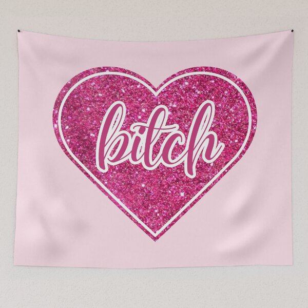 Item preview, Bitch | Hot Pink Glitter Heart designed and sold by KinkShoppe.