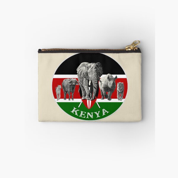 Item preview, Proudly Kenya Big 5 on Kenya Flag for Wildlife Fans designed and sold by Scotch Macaskill.