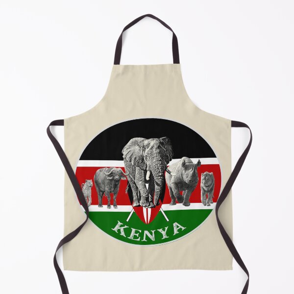 Item preview, Proudly Kenya Big 5 on Kenya Flag for Wildlife Fans designed and sold by Scotch Macaskill.