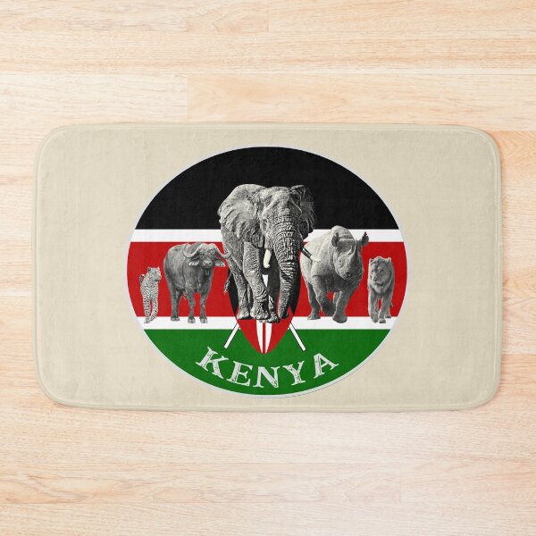 Item preview, Proudly Kenya Big 5 on Kenya Flag for Wildlife Fans designed and sold by Scotch Macaskill.