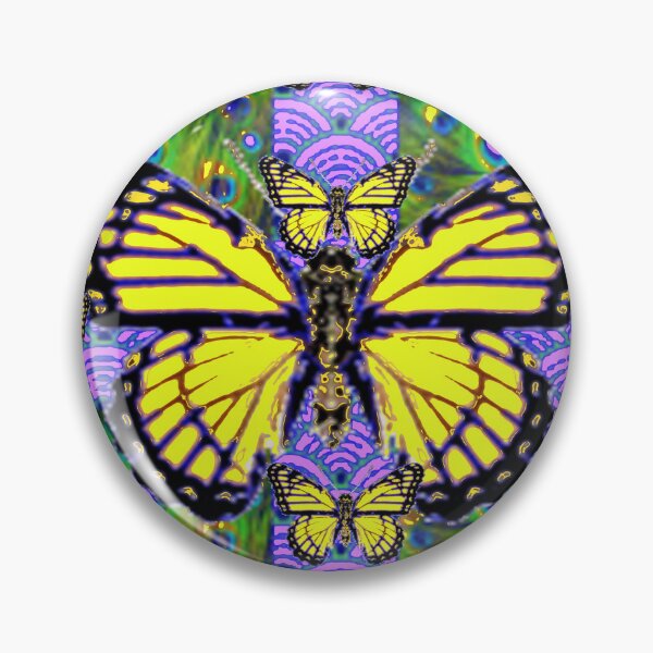 Item preview, YELLOW MONARCH BUTTERFLIES LILAC ABSTRACT ART designed and sold by sharlesart.