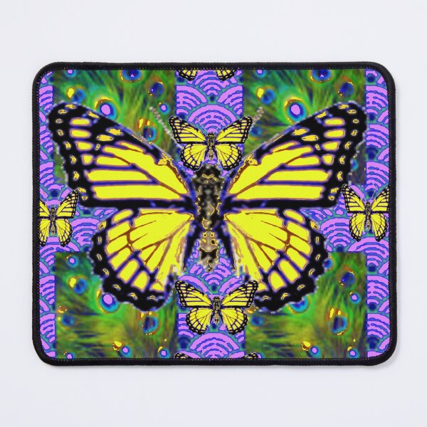 Item preview, YELLOW MONARCH BUTTERFLIES LILAC ABSTRACT ART designed and sold by sharlesart.