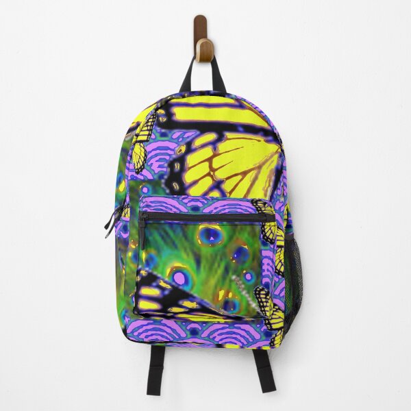 Item preview, YELLOW MONARCH BUTTERFLIES LILAC ABSTRACT ART designed and sold by sharlesart.
