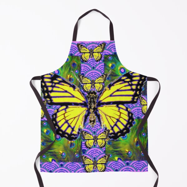 Item preview, YELLOW MONARCH BUTTERFLIES LILAC ABSTRACT ART designed and sold by sharlesart.