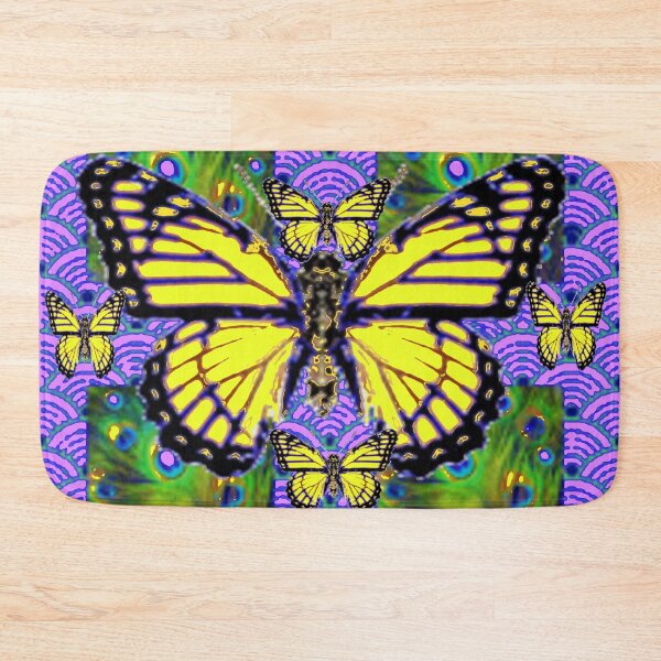 Item preview, YELLOW MONARCH BUTTERFLIES LILAC ABSTRACT ART designed and sold by sharlesart.