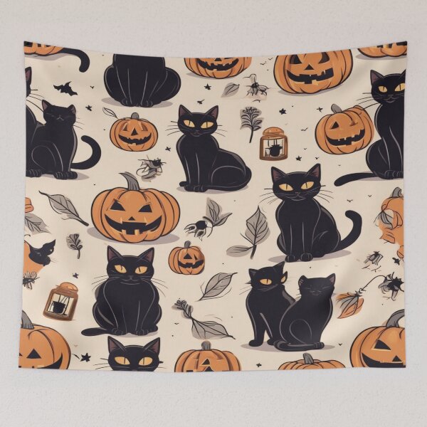 Item preview, Black cats and Jack o lanterns  designed and sold by Starfox120.