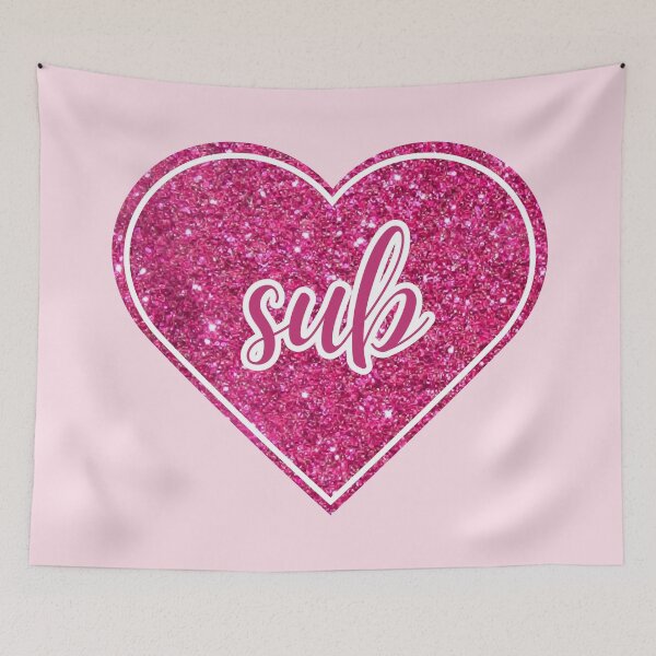Item preview, Submissive | Hot Pink Glitter Heart designed and sold by KinkShoppe.