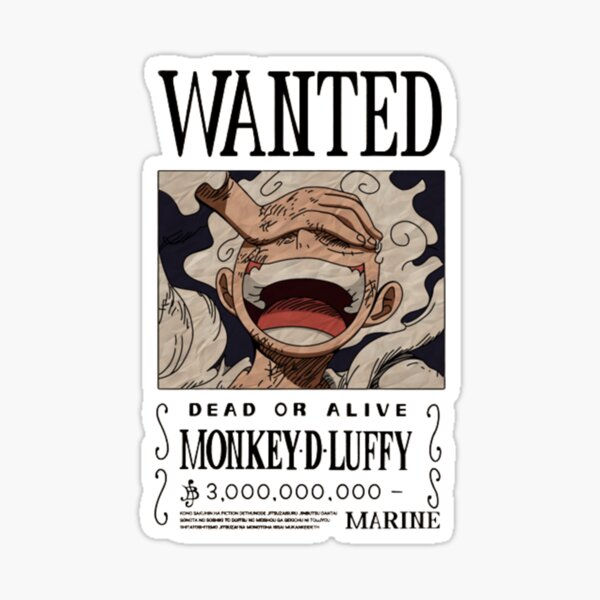 Wanted Monkey.D.Luffy Bounty Poster, 4th Yonko Sticker for Sale