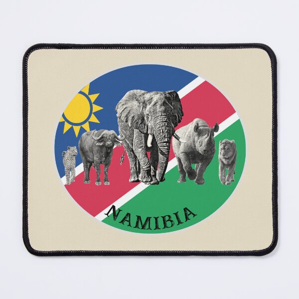 Item preview, Proudly Namibia Big 5 on Namibia Flag for Wildlife Fans designed and sold by Scotch Macaskill.