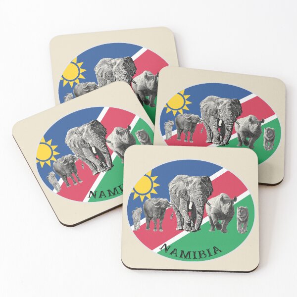 Item preview, Proudly Namibia Big 5 on Namibia Flag for Wildlife Fans designed and sold by Scotch Macaskill.