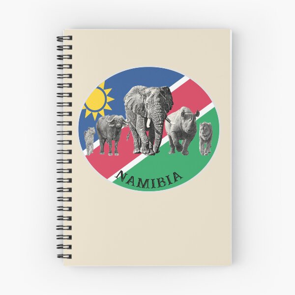 Item preview, Proudly Namibia Big 5 on Namibia Flag for Wildlife Fans designed and sold by Scotch Macaskill.