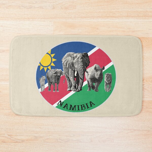 Item preview, Proudly Namibia Big 5 on Namibia Flag for Wildlife Fans designed and sold by Scotch Macaskill.