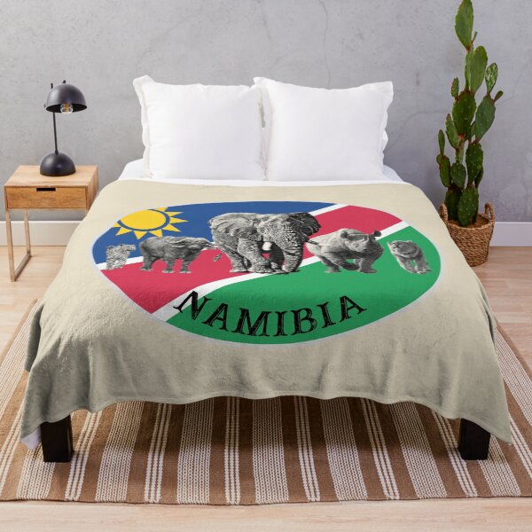 Item preview, Proudly Namibia Big 5 on Namibia Flag for Wildlife Fans designed and sold by Scotch Macaskill.