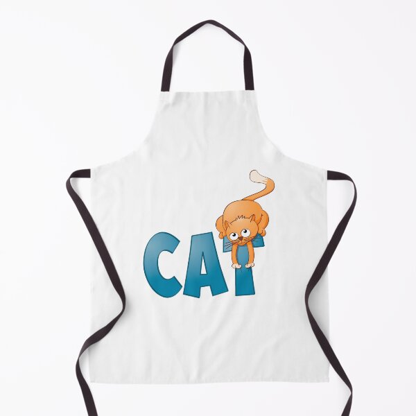 Item preview, Funny and colourful illustration of a cat sitting on the word cat. designed and sold by Stef Ringoot, cartoons and illustrations.