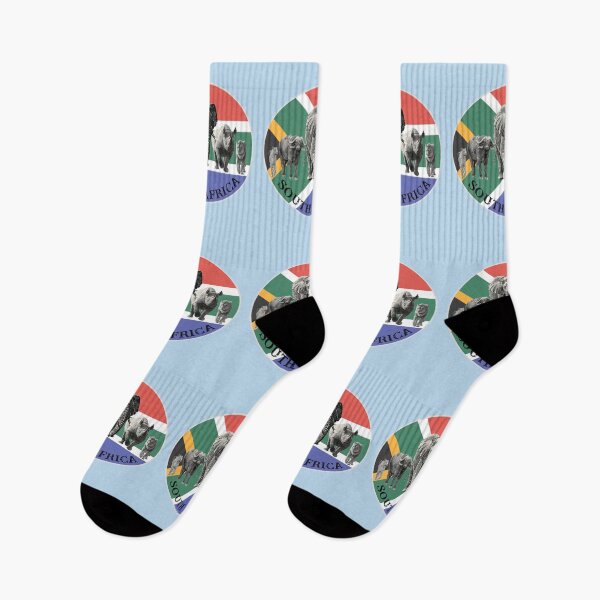 Item preview, Proudly South Africa Big 5 on South Africa Flag for Wildlife Fans designed and sold by Scotch Macaskill.