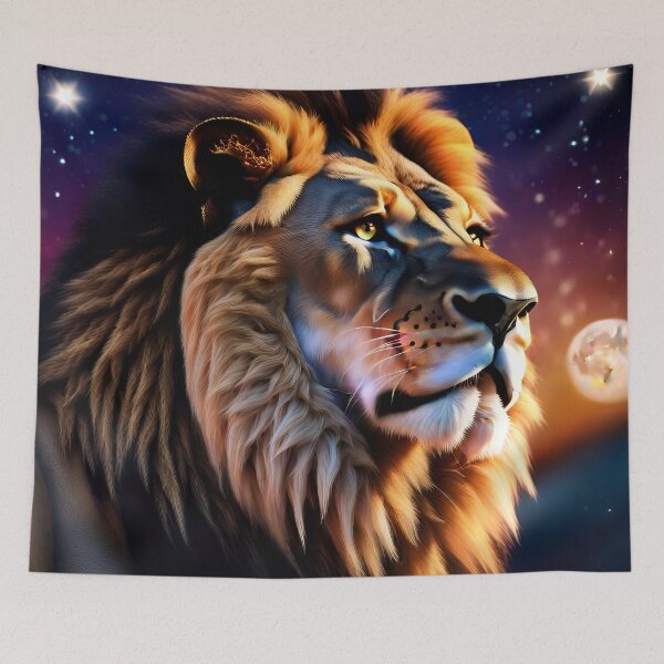 Item preview, The majestic lion surveys his kingdom at night. designed and sold by Zen-Hues.