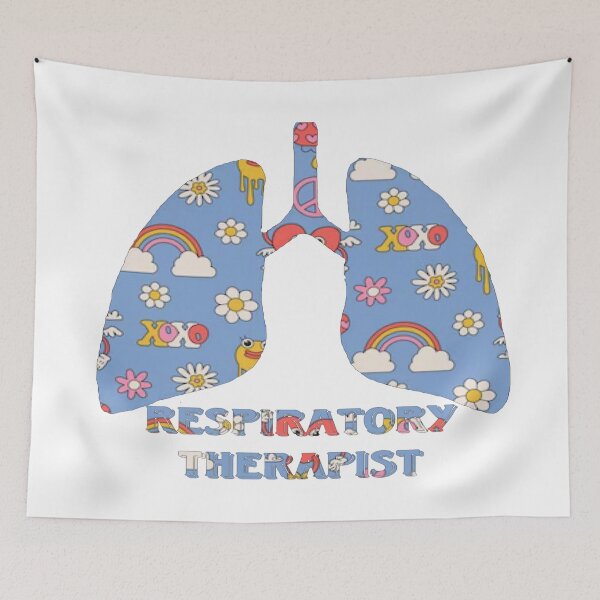 Item preview, Blue Flower Rainbow Lungs For Respiratory Therapist designed and sold by natnat7w.