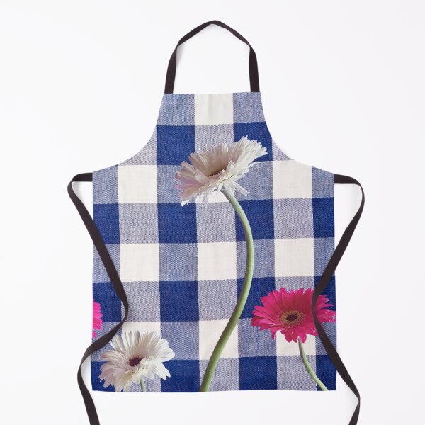 Item preview, Gerbera flowers on Blue gingham plaid designed and sold by Neeshki.