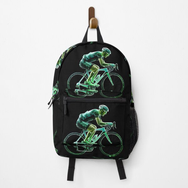 Item preview, A racing cyclist in the style of fluorescent green dot line art designed and sold by AI-Only Creations.