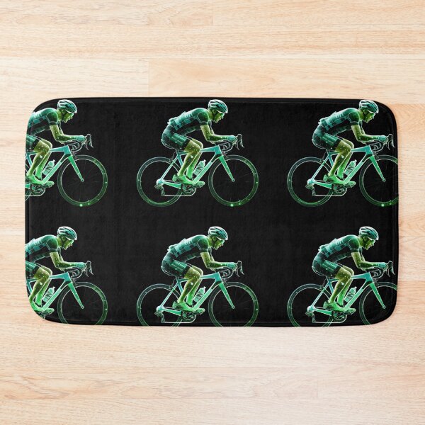 Item preview, A racing cyclist in the style of fluorescent green dot line art designed and sold by AI-Only Creations.