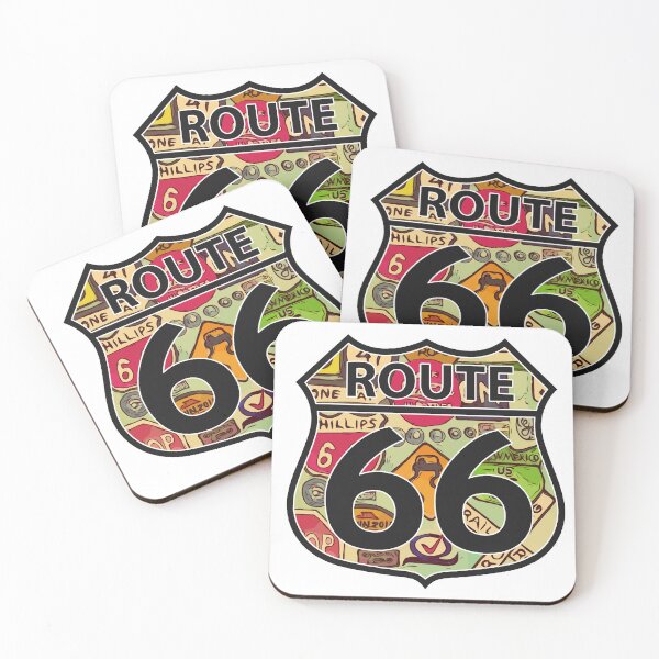 Item preview, Route 66 Highway sign with old signs in the background designed and sold by welshdesigns.