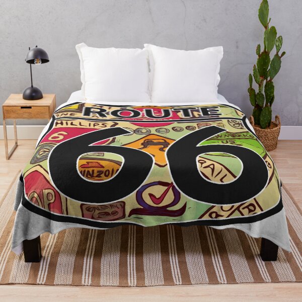 Item preview, Route 66 Highway sign with old signs in the background designed and sold by welshdesigns.