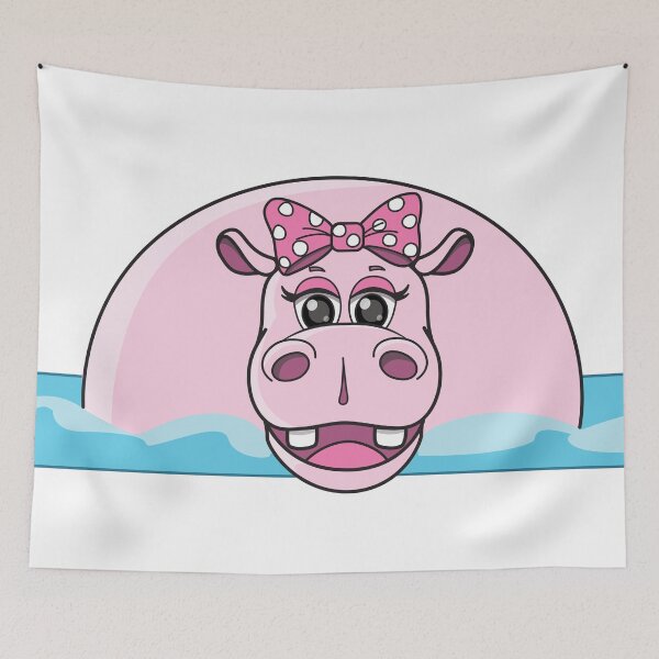 Item preview, Cute Pink Hippo designed and sold by TEZBER.