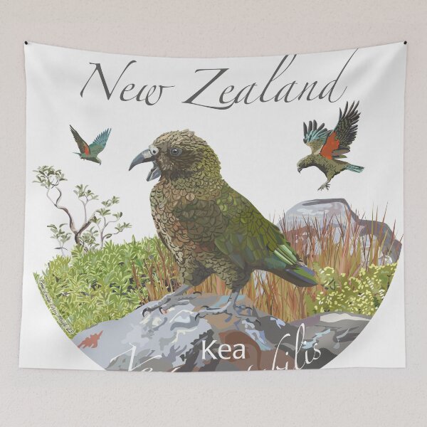 Item preview, The Kea (Nestor notabilis) - New Zealand's inquistive, disarming parrot of the Southern Alps designed and sold by contourcreative.