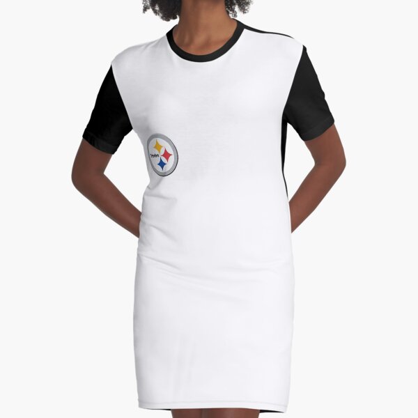 Pittsburgh Steelers Women's V-Neck Striped T-Shirt Dress