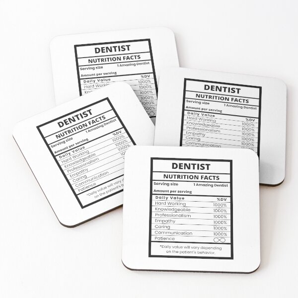 Item preview, Dentist Nutrition Facts Funny Dental Hygienist designed and sold by CuteLovelyDesigns.