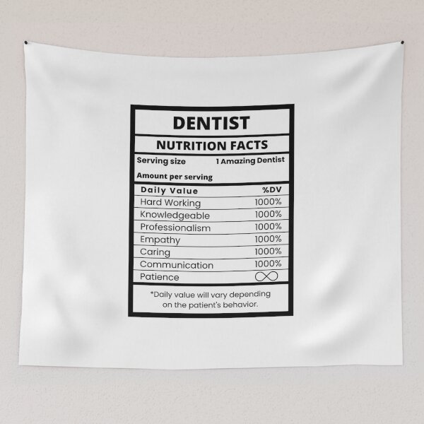 Item preview, Dentist Nutrition Facts Funny Dental Hygienist designed and sold by CuteLovelyDesigns.