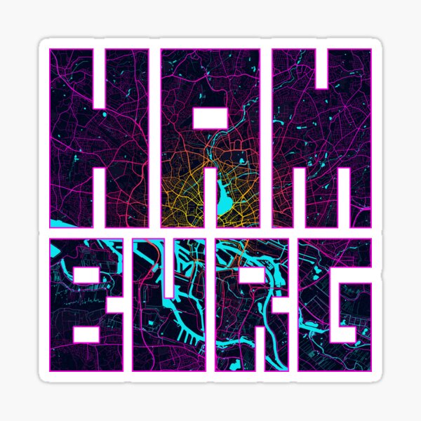 Item preview, Hamburg City Map of Germany - Neon designed and sold by deMAP.