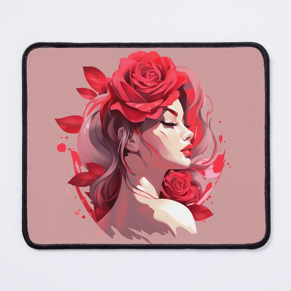 Item preview, Artistic Style Rose Flower Rose Girl Flower Girl Painting Drawing Cartoon Rose Sticker Art Prints and more designed and sold by Kevin Lou.