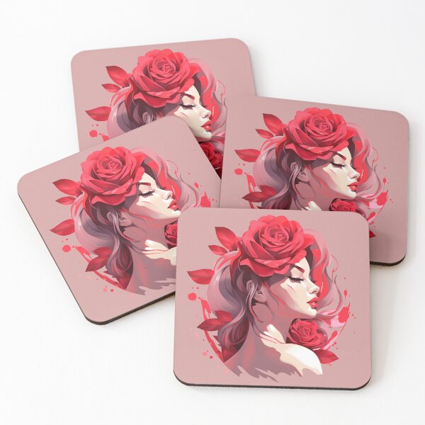 Item preview, Artistic Style Rose Flower Rose Girl Flower Girl Painting Drawing Cartoon Rose Sticker Art Prints and more designed and sold by Kevin Lou.