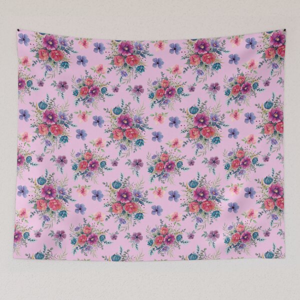 Item preview, Beautiful and bold floral on a pink background designed and sold by cracked-palette.