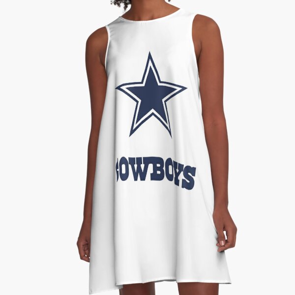 KadyLuxe Women's White Dallas Cowboys Sleeveless Sports Dress