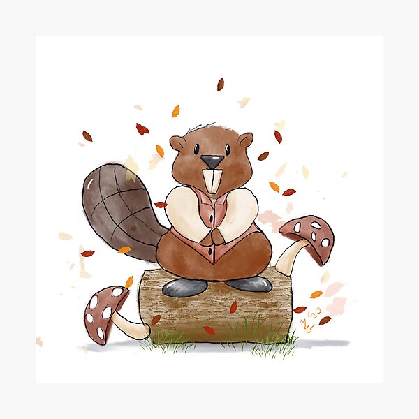 Item preview, Beaver takes a break designed and sold by Cornflowersart.