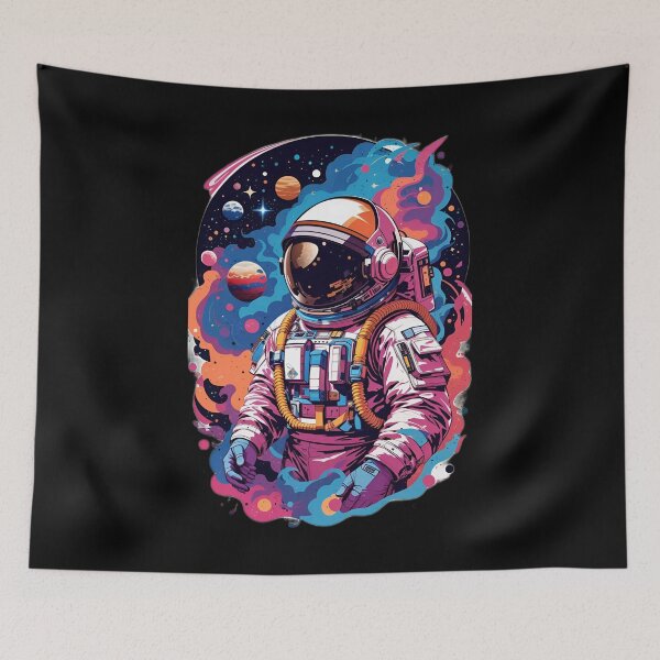 Item preview, Astronaut in space with stars, planets in the galaxy - Psychedelic pop style designed and sold by DigitalEmporio.