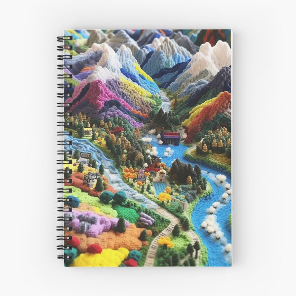 Item preview, Colorful Mountain Valley Landscape Crochet designed and sold by aweartome.