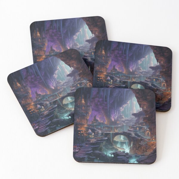 Item preview, Amethar Caves AI Art print designed and sold by Amberjackdaw.