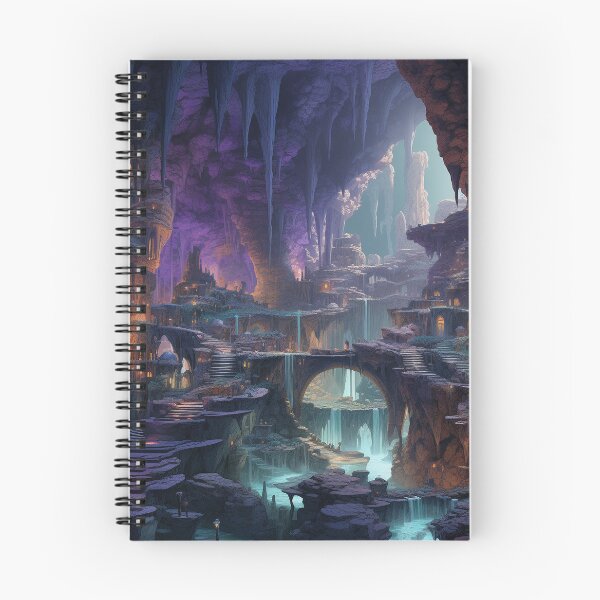 Item preview, Amethar Caves AI Art print designed and sold by Amberjackdaw.