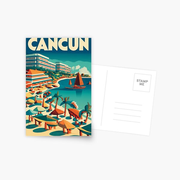 Item preview, A Vintage Travel Poster of Cancun - Mexico designed and sold by GoodOldVintage.