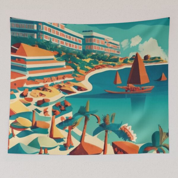 Item preview, A Vintage Travel Poster of Cancun - Mexico designed and sold by GoodOldVintage.