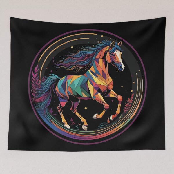 Item preview, Colorful Geometric Horse in a Circle designed and sold by nicestr.