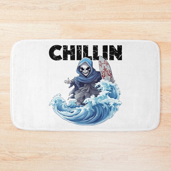 Item preview, Skeleton Surfer - Chillin (Black Lettering) designed and sold by VelvetRoom.